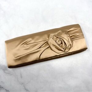 Christian Louboutin Vintage Silk Satin Rosette Flower Formal Evening Clutch Bag